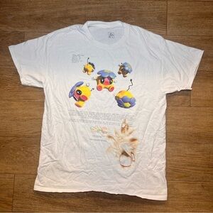 White Graphic T-Shirt with Colorful Characters
